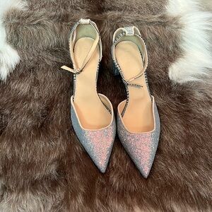 J. Crew Pink Sparkle Pointed Heels
